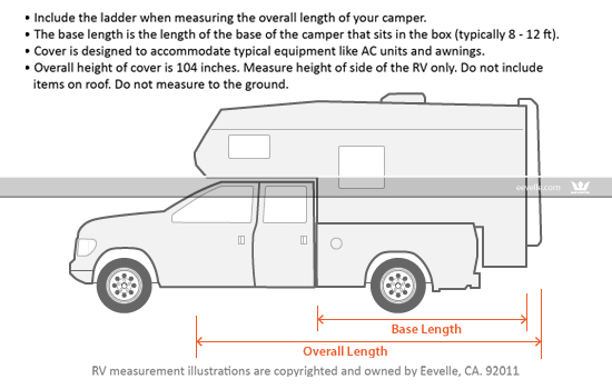 Truck Camper Cover Fits 11' Long Truck Camper 